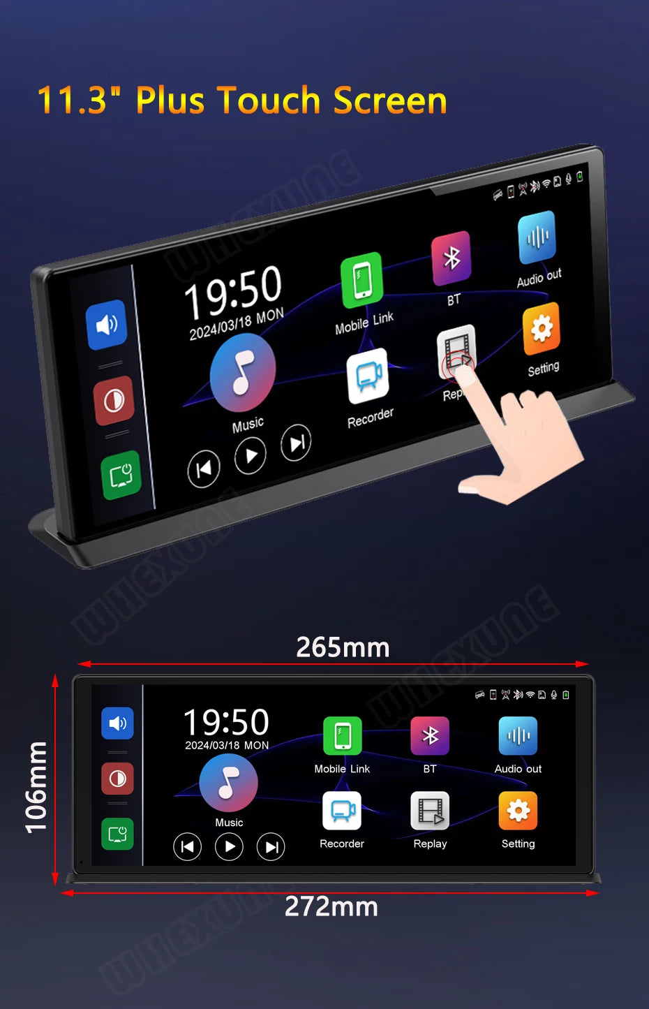 11.3" 4K Dashcam — CarPlay, Voice Control