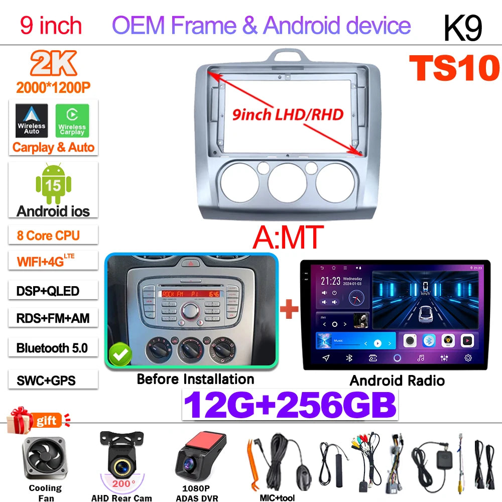 Ford Focus Android 15 — Wireless CarPlay, WiFi