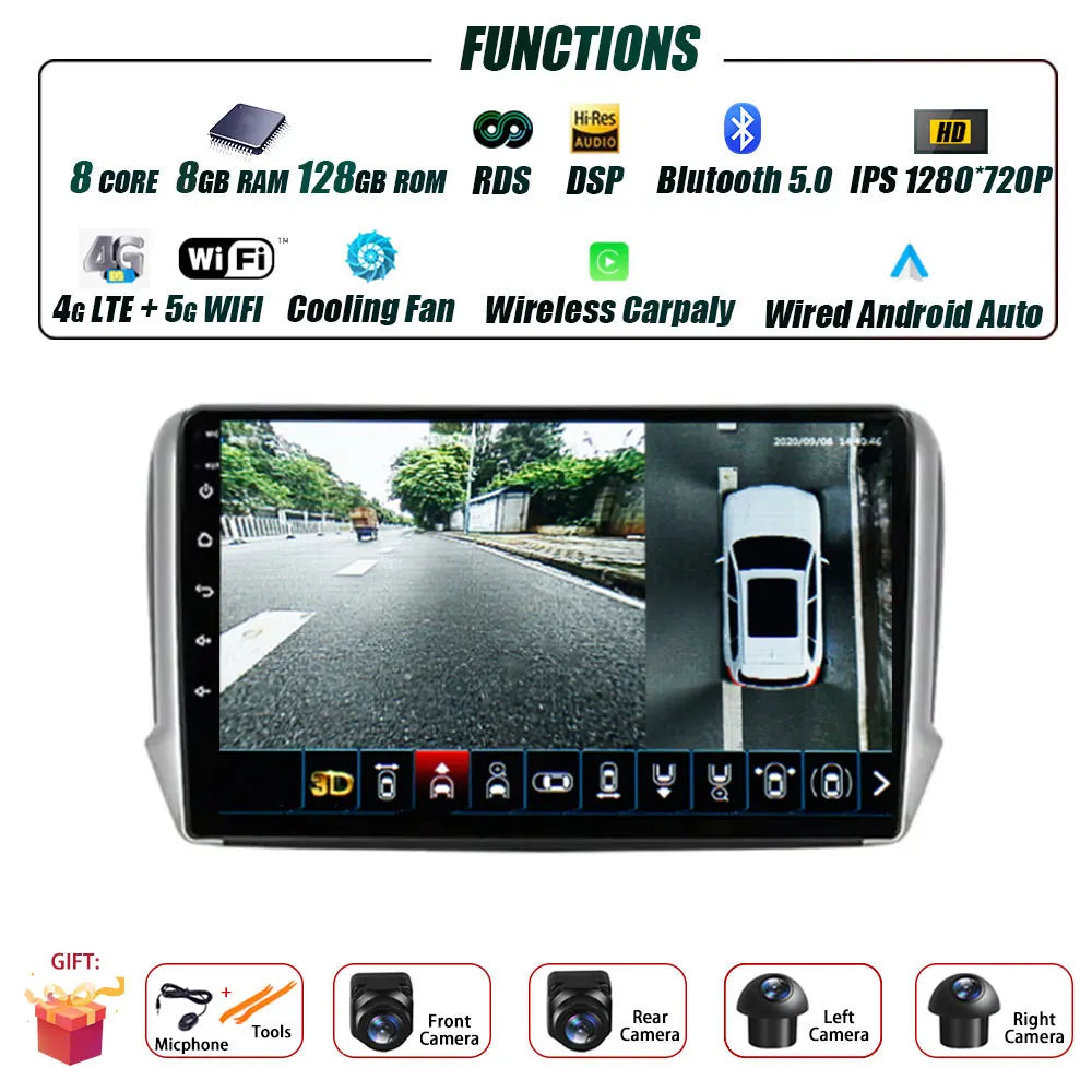 Peugeot 2008/208 — Android 16, CarPlay, GPS