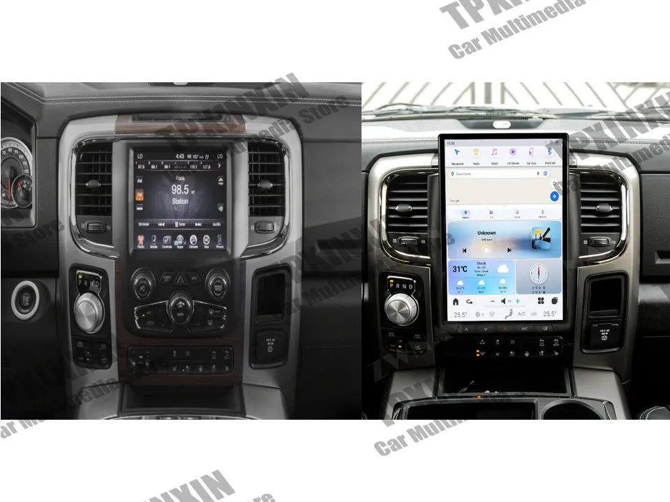 Dodge Ram 14.4" — Android 13, CarPlay, Vertical Screen