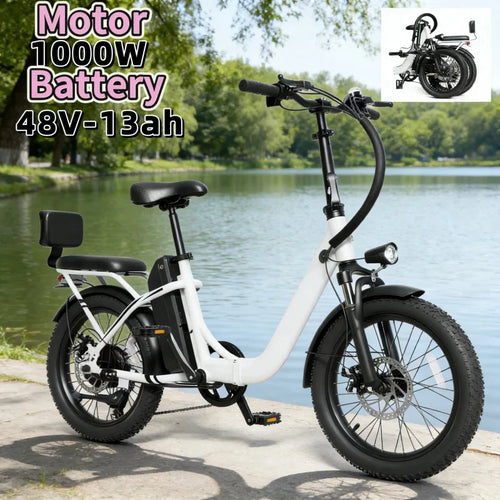 20-inch foldable parent-child riding E-BIKE. 48V13AH removable battery electric scooter, 1000W brushless motor electric bicycle — available at Teckeleck