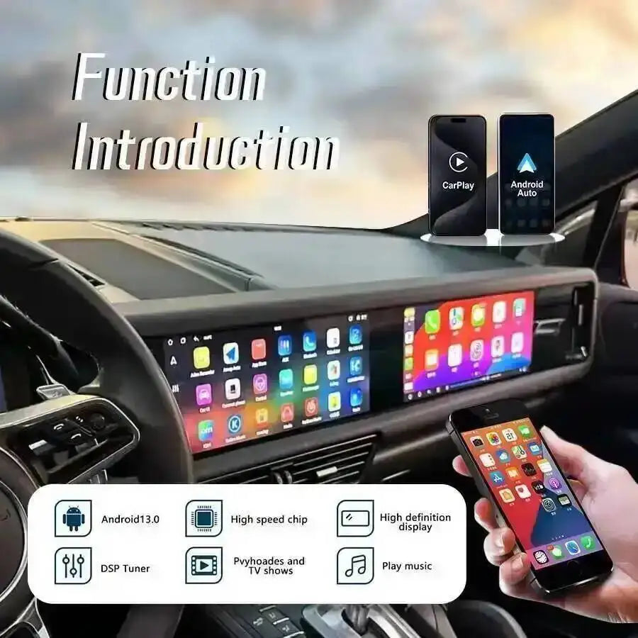 Yes 24.6" Dual Screen 256GB Android 15 For Porsche Cayenne 2010-2017 Carplay Radio Android Auto Stereo Multimedia Video Player