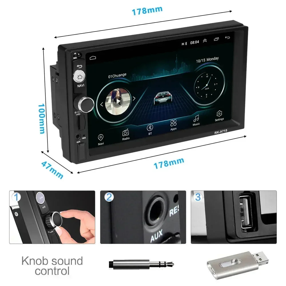 FIAT Panda 2 Din — 7" GPS, WiFi, Car Stereo