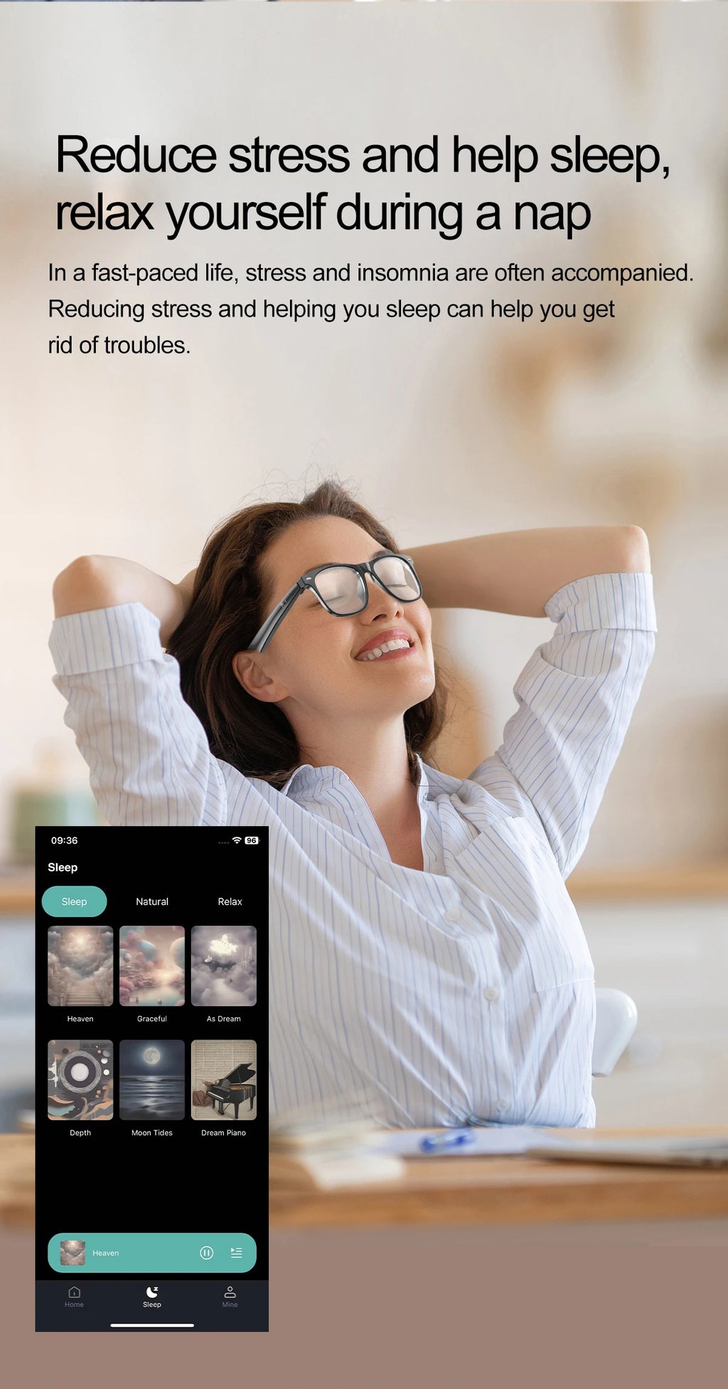 LIGE Smart Glasses – Kabelloses Bluetooth, integriertes Mikrofon, Touch-Steuerung & Übersetzung