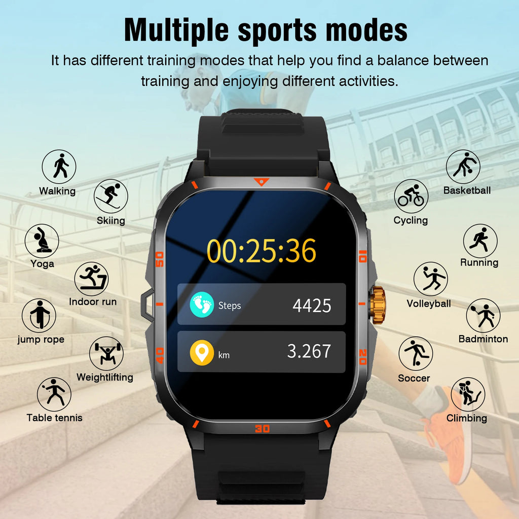 2025 Smartwatch — Calling, Dual Straps, Flashlight