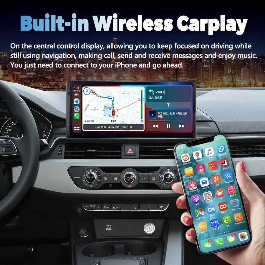 Audi A4/A5 12.3" — Android 13, QLED, CarPlay