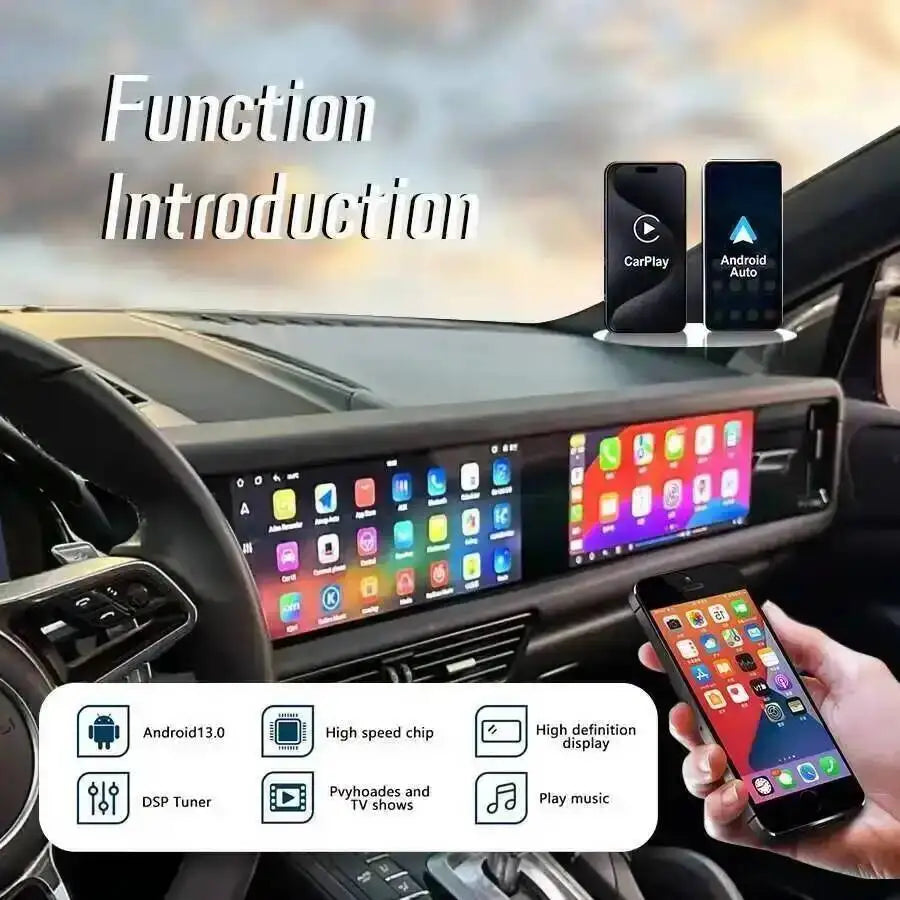 Yes 24.6" Dual Screen 256GB Android 15 For Porsche Cayenne 2010-2017 Carplay Radio Android Auto Stereo Multimedia Video Player
