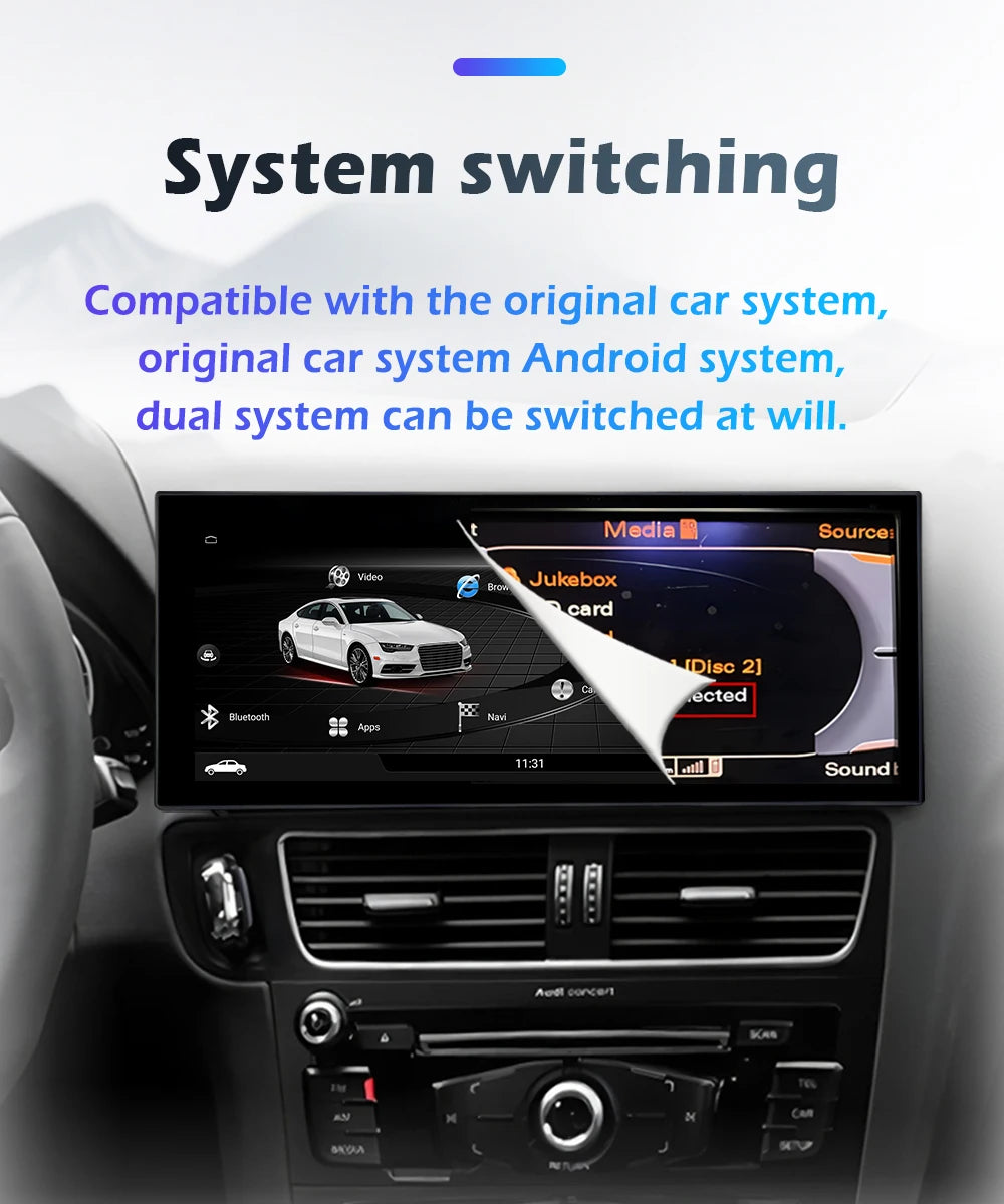 Audi A4/A5 Android 16 — Wireless CarPlay, QLED