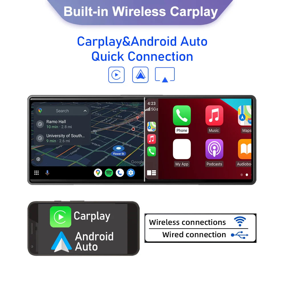 Universal CarPlay Screen — Wireless, Android Auto