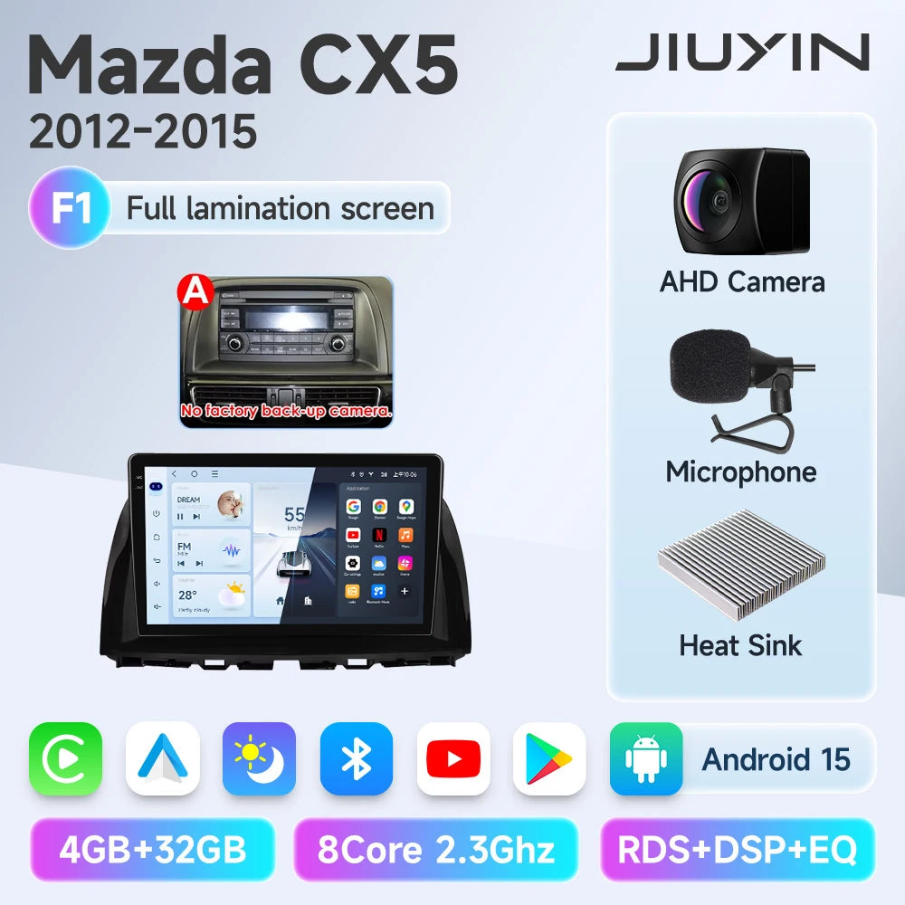Android 15 Car Radio — Compatible with Mazda CX-5 | 2K QLED | AI Voice