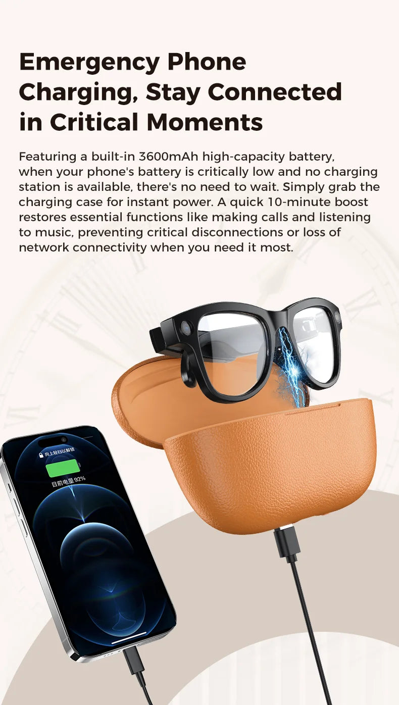 AI Smart Glasses — Translation, Camera, Power Bank