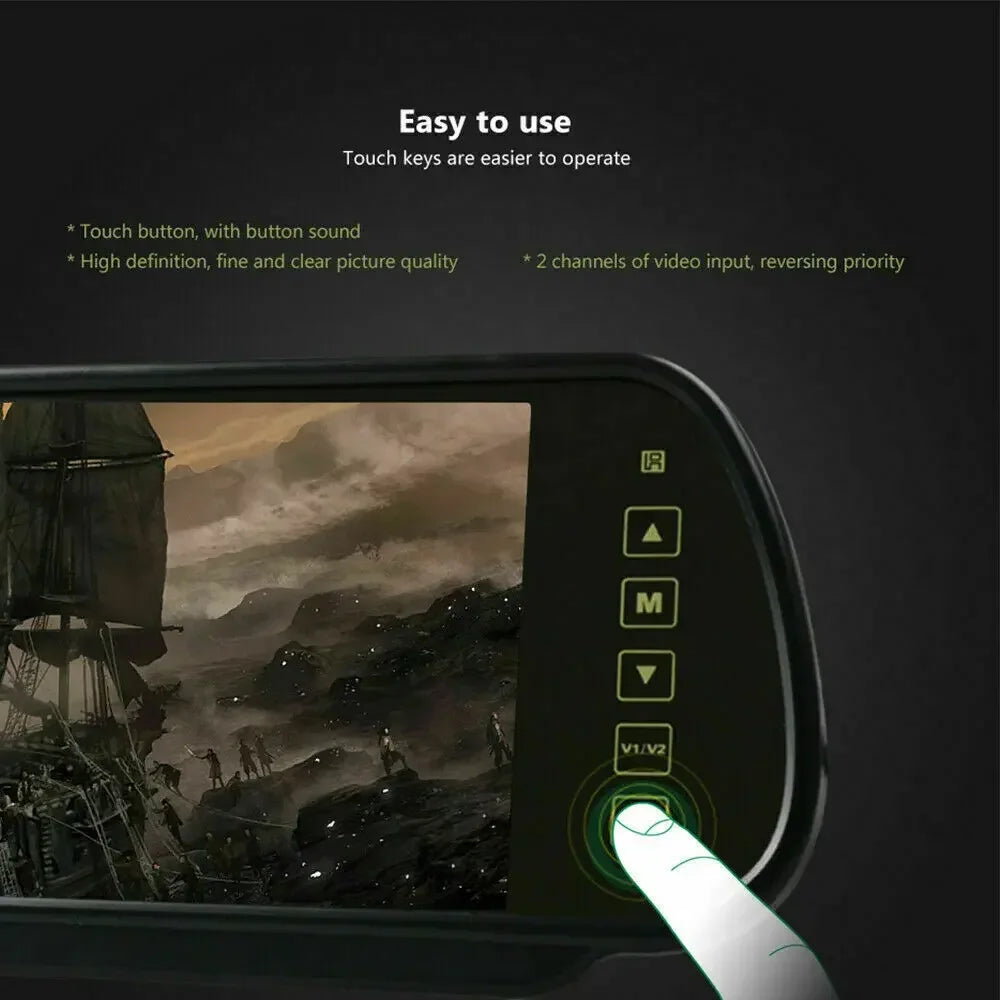 RV Mirror Monitor 7" — Night Vision, Touchscreen