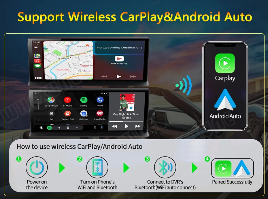 11.3" 4K Dashcam — CarPlay, Voice Control