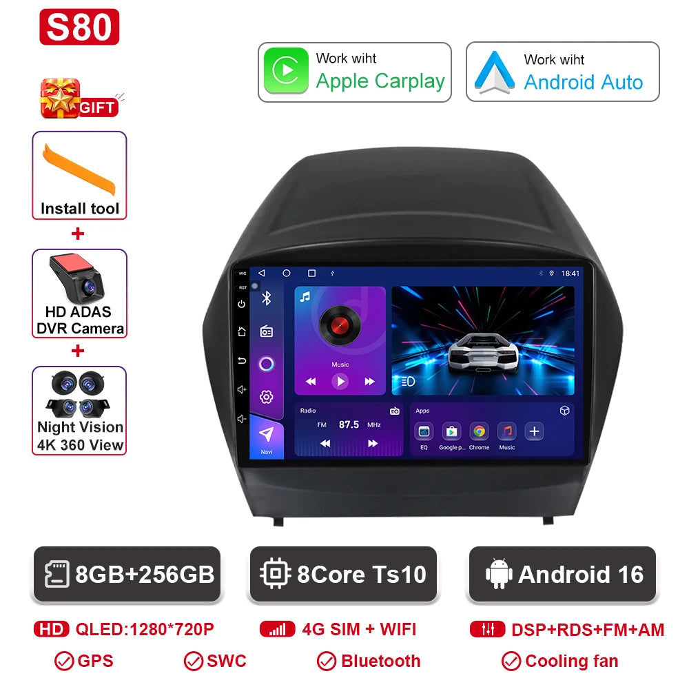 Hyundai Tucson Android 16 — 2K QLED, CarPlay