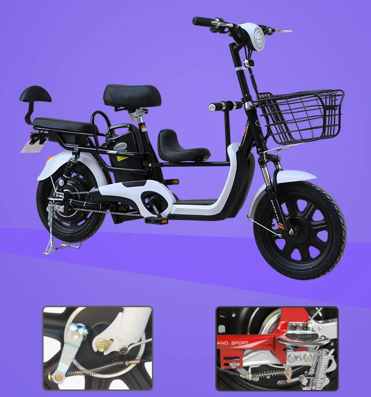 Parent-child electric bike in stock best selling 14inch three seats ebike for cheap and good quality fat bike