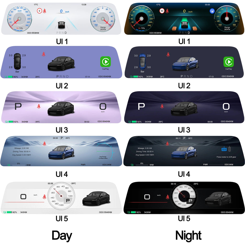 For Tesla Display 9.6 Inches New HUD For Model 3 2016-2023 & Model Y 2020-2024 Support Multiple Languages Carplay Android Auto