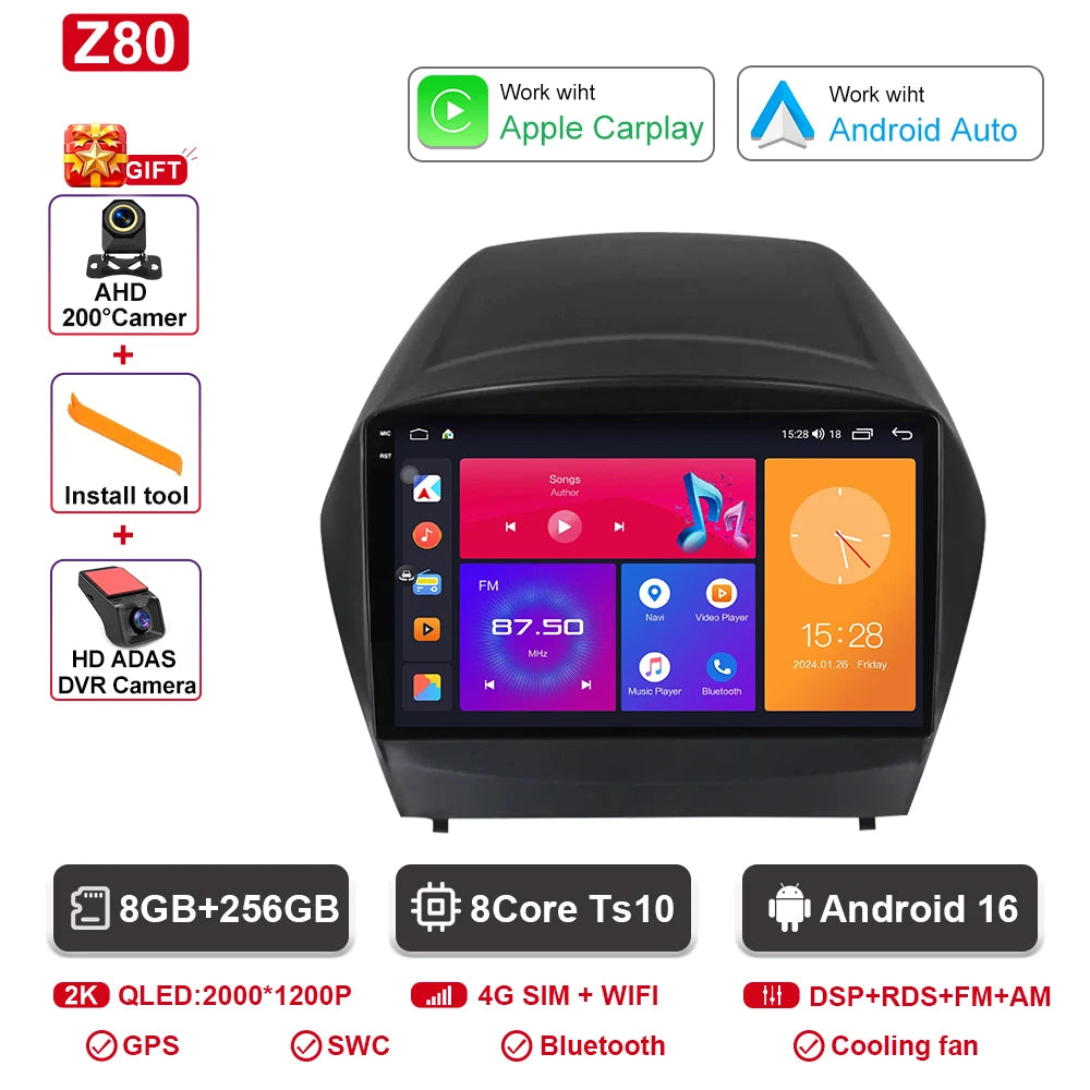 Hyundai Tucson Android 16 — 2K QLED, CarPlay