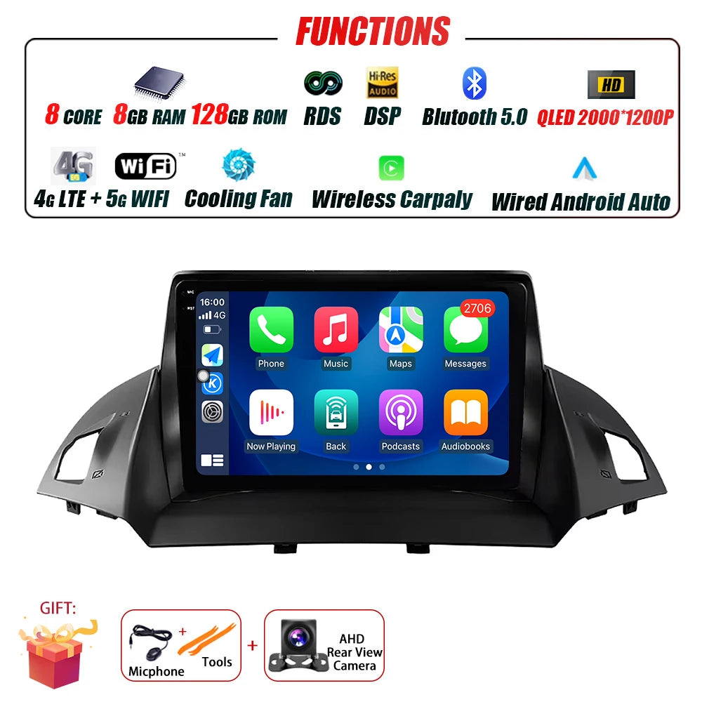 Ford C-MAX/Kuga — Android 16, GPS, CarPlay