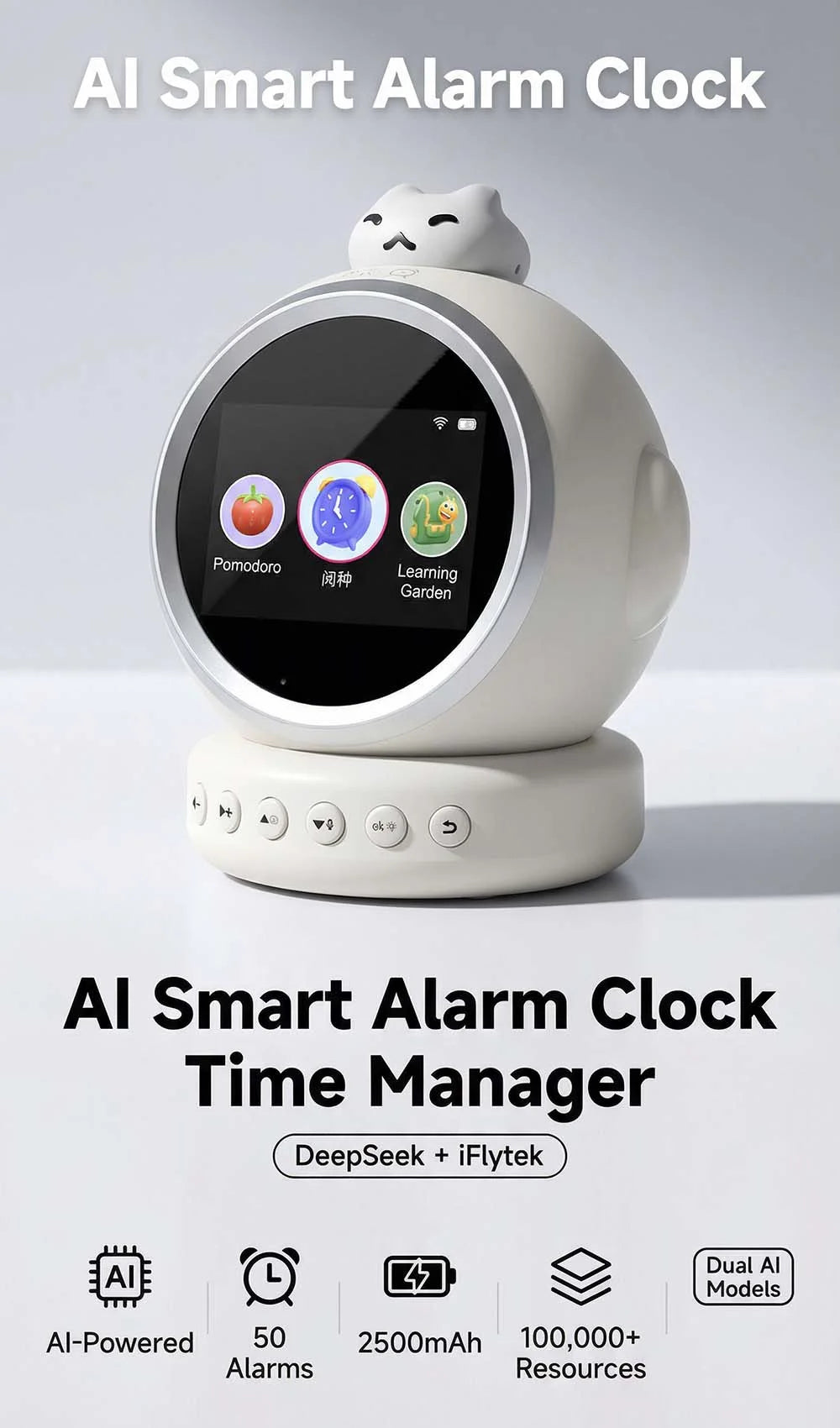 Smart AI Alarm Clock for Kids Ok to Wake Children with Sleep Training and Sound Talking Robot Toy Birthday Gift for Boy Girls