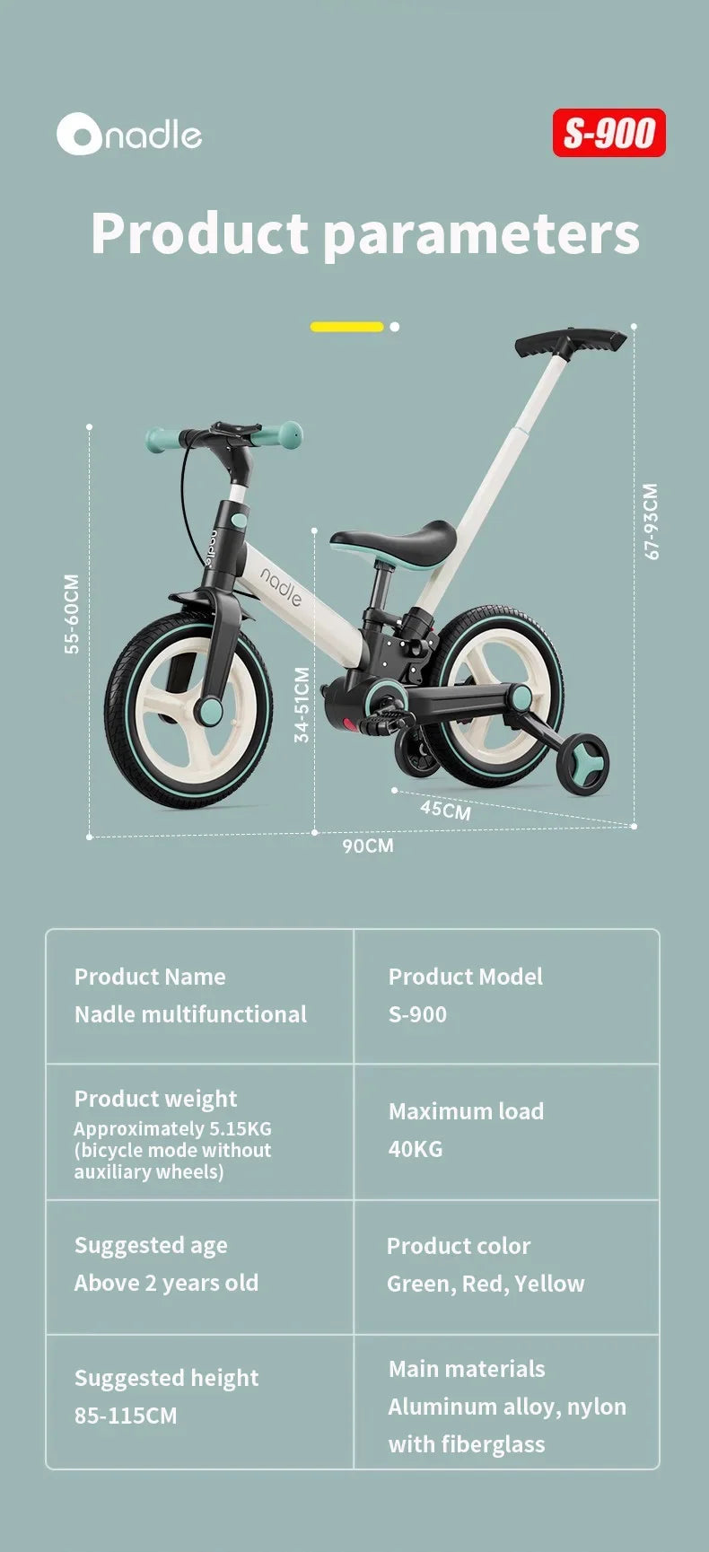 4-in-1 Balance Bike — Folding, Kids Pedal Bike