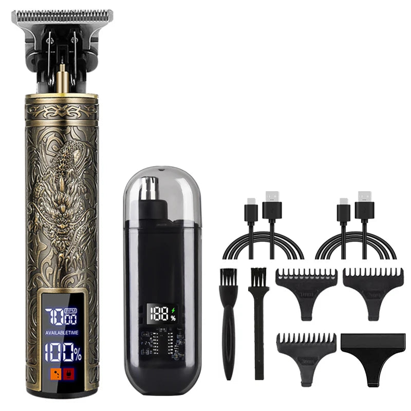 Vintage T9 Clipper — USB Rechargeable, Metal Body