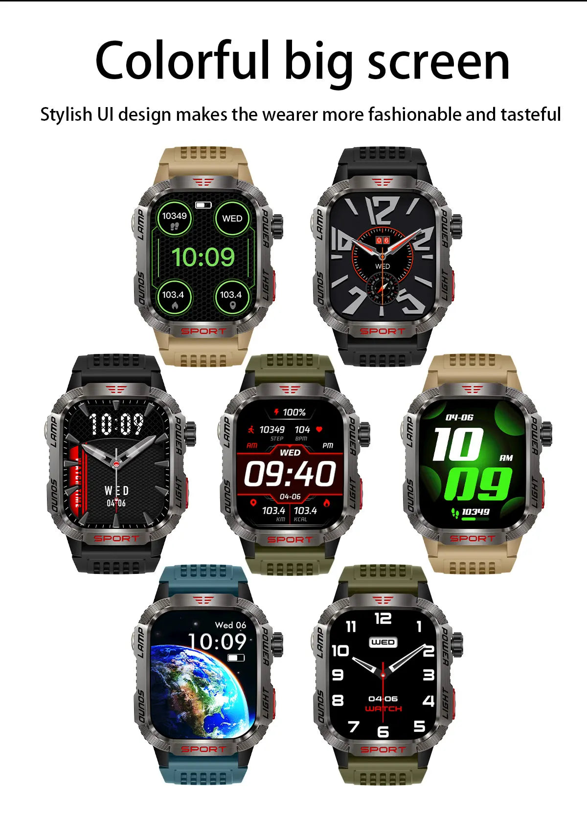 GUHUAVMI Outdoor Watch — AMOLED, GPS, Bluetooth