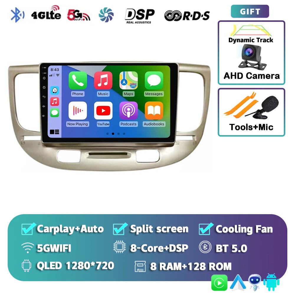 Kia Rio Android 15 — 2K Screen, CarPlay, GPS