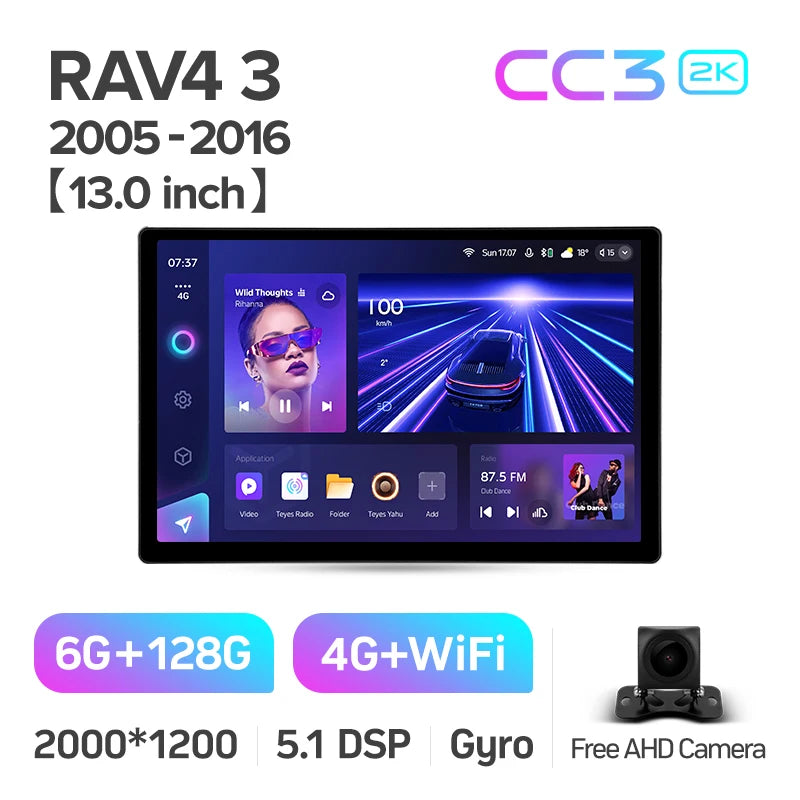 TEYES CC3 RAV4 — 2K GPS, Android 10, Multimedia