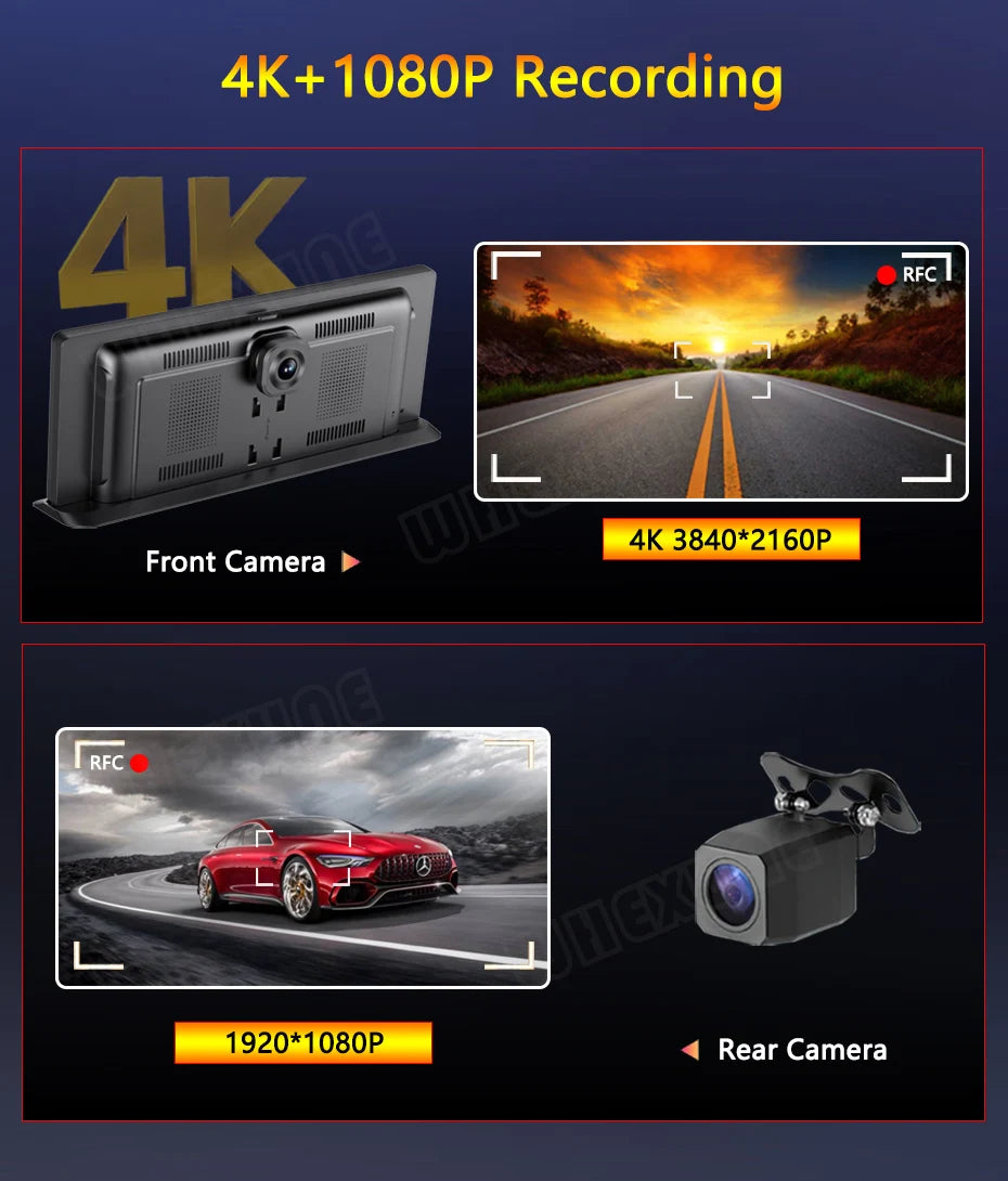 11.3" 4K Dashcam — CarPlay, Voice Control