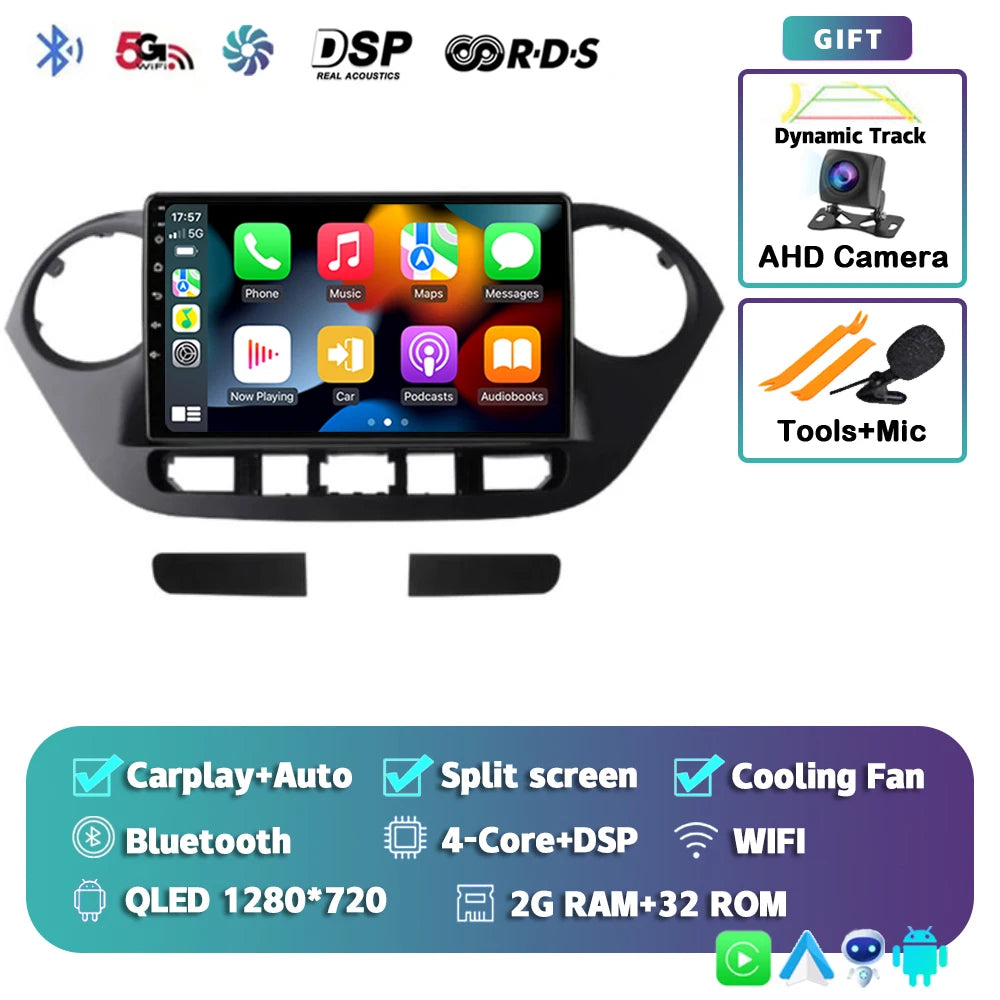 Android 15 Car Radio — Compatible with Hyundai i10 | 2K QLED | AI Voice