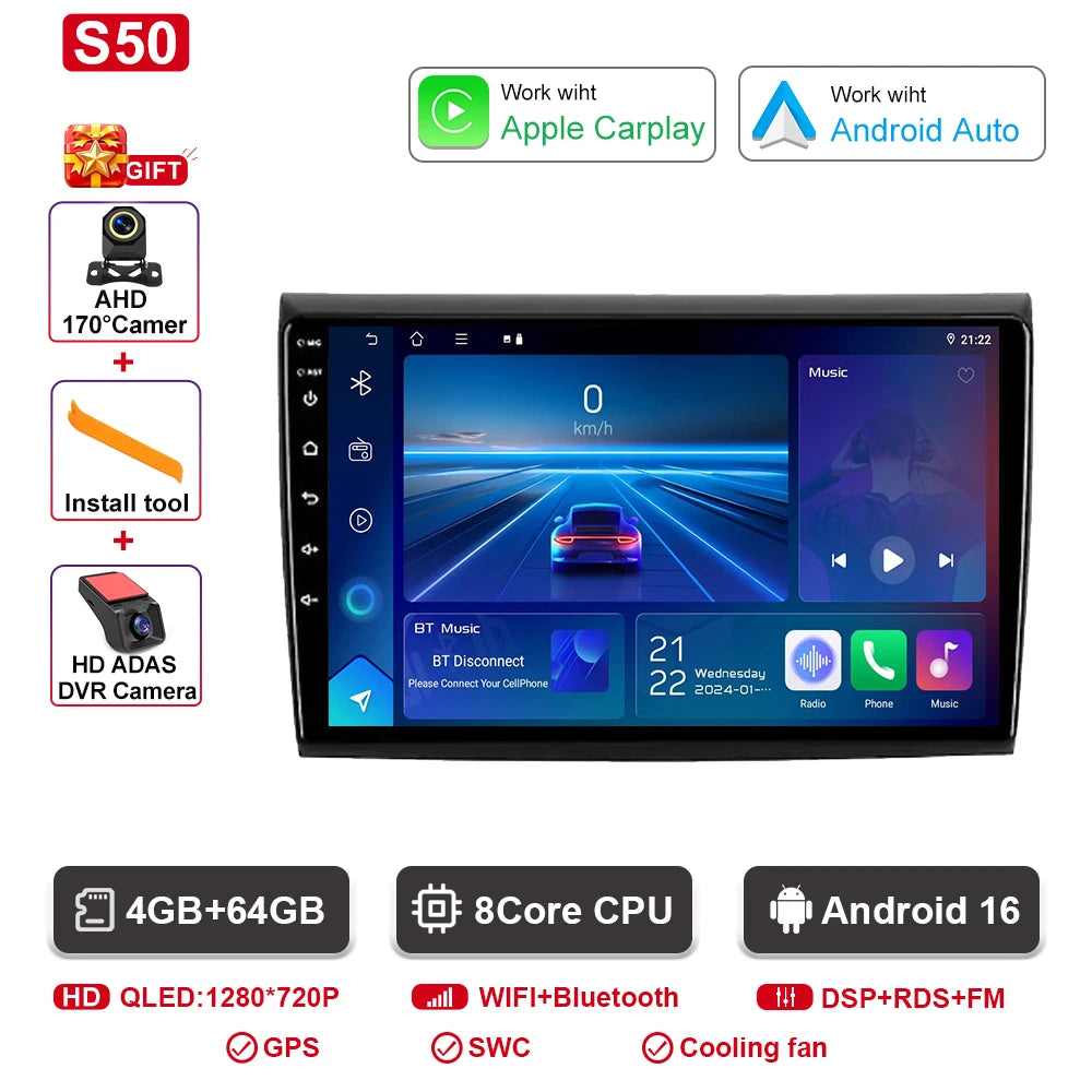 Fiat Bravo Android — 2K QLED, CarPlay, 4G