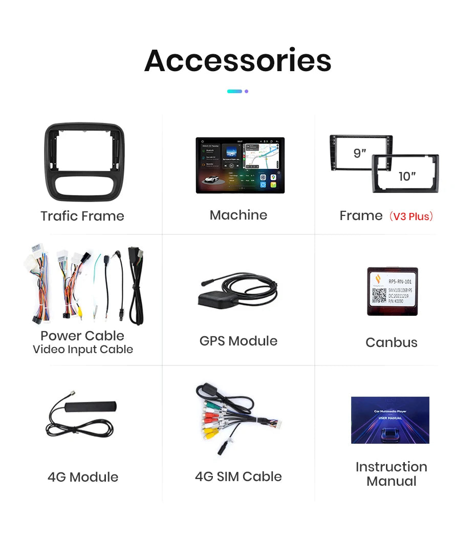 Junsun Renault Trafic — 2K, Wireless CarPlay