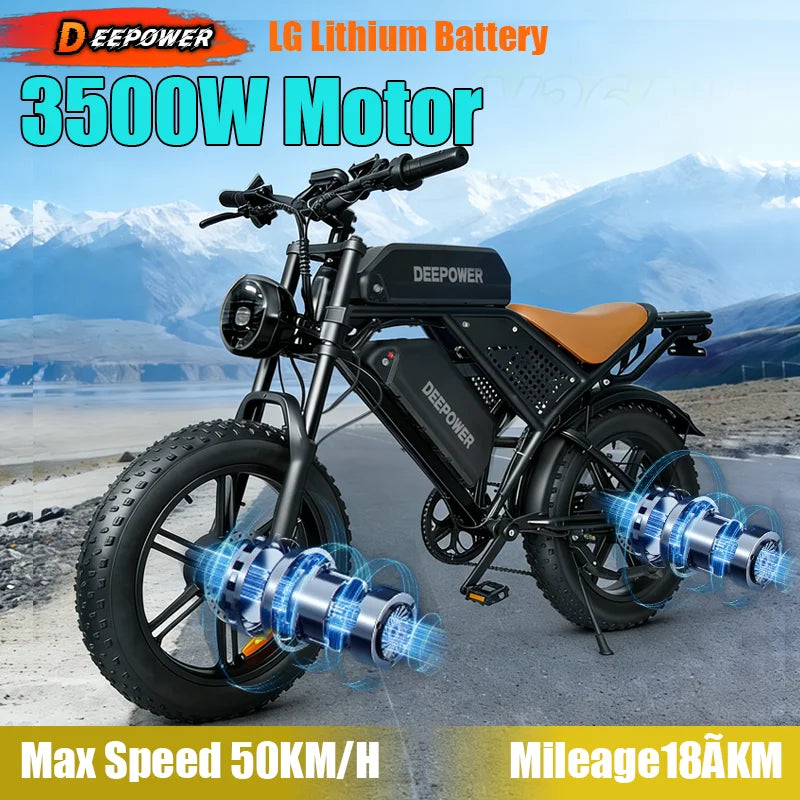 Electric Bicycle S8 — 3500W, Fat Tire, Disc Brakes