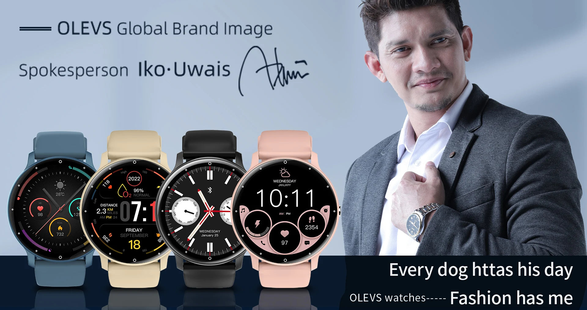 OLEVS 8201 Watch — IP67, Fitness Tracking