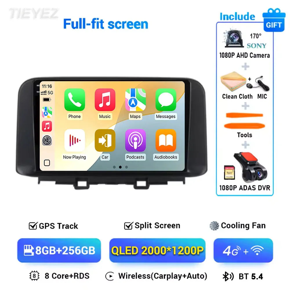 Hyundai Kona Android 15 — WiFi, CarPlay, Multimedia