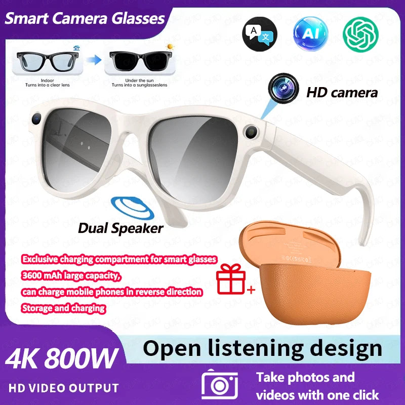 2026 AI Glasses — 4K Camera, ChatGPT, 32GB