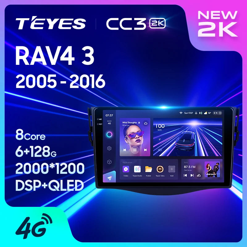 TEYES CC3 RAV4 — 2K GPS, Android 10, Multimedia