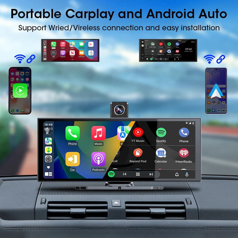 4K Dash Cam — Wireless CarPlay, Dual Lens