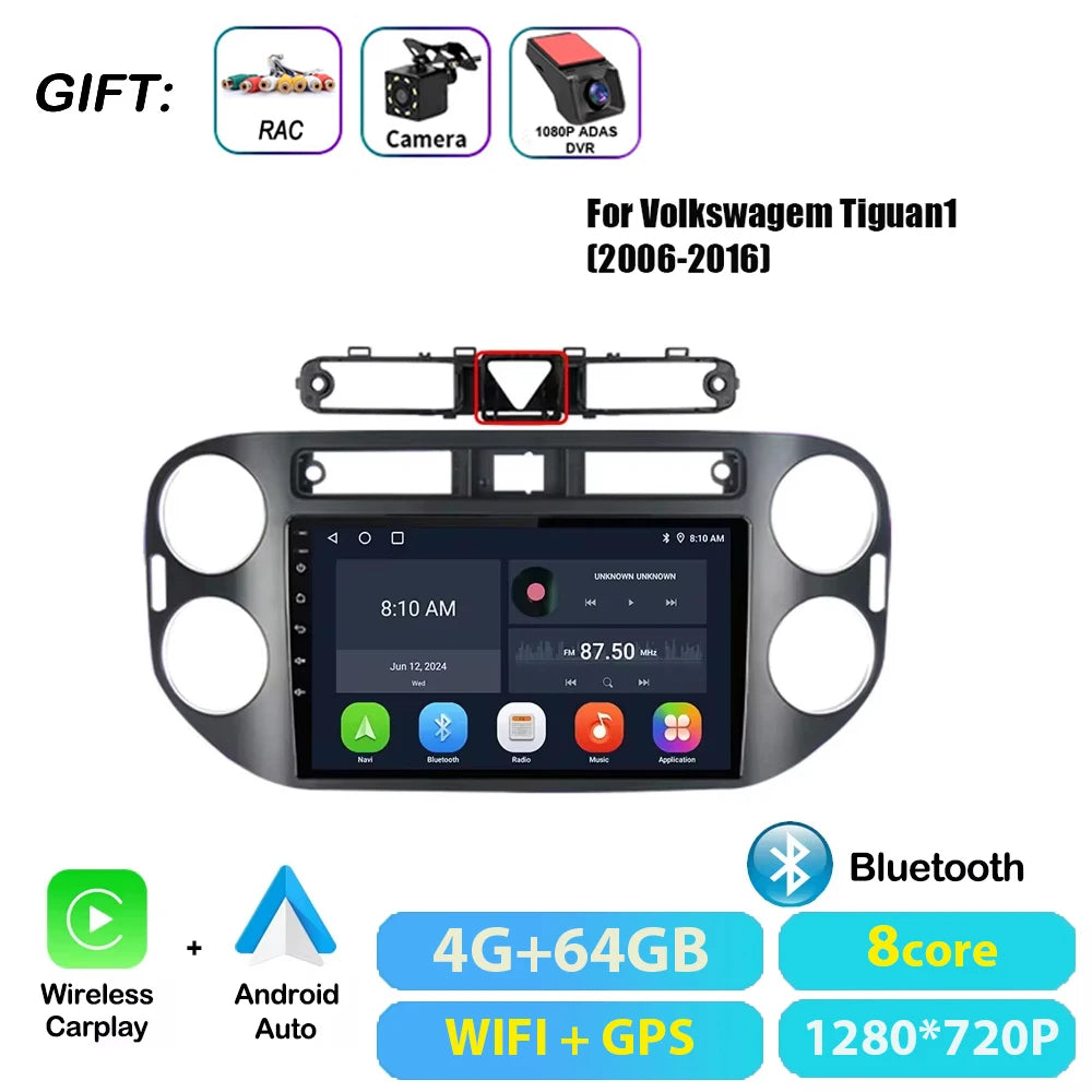 VW Tiguan Android 17 — 4G DSP, CarPlay