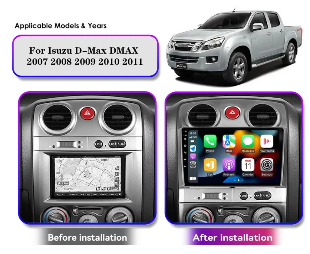 Isuzu D-Max Autoradio — Wireless CarPlay, Android Auto