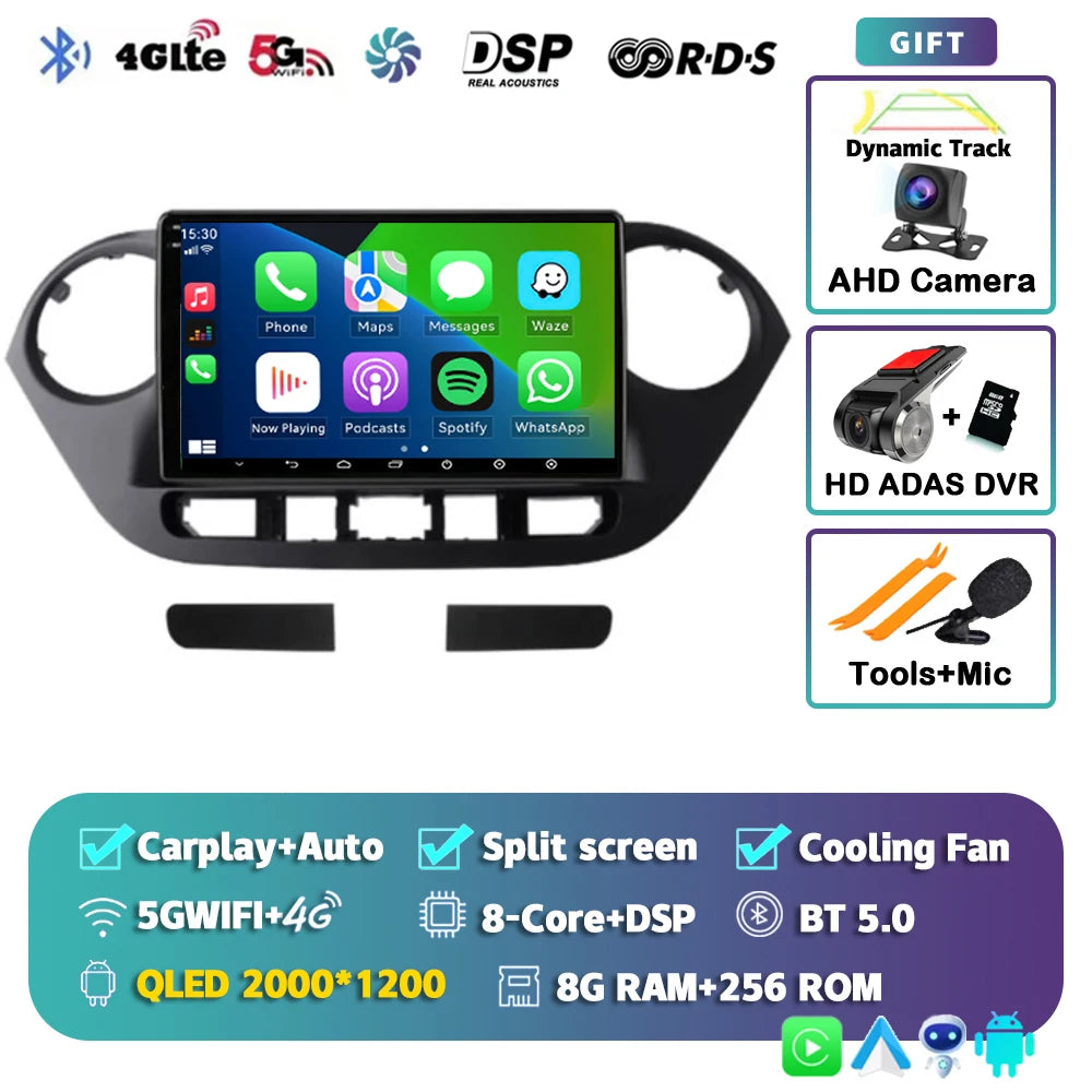 Android 15 Car Radio — Compatible with Hyundai i10 | 2K QLED | AI Voice