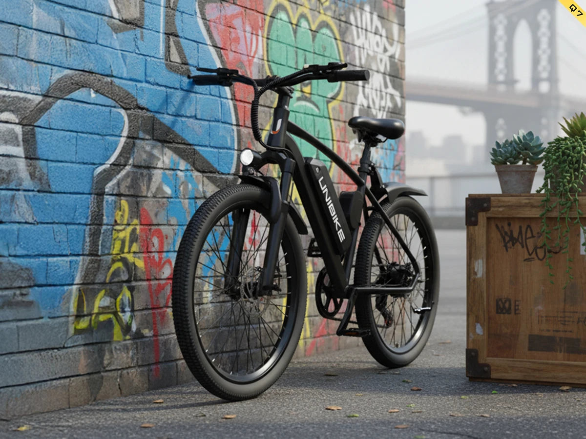 UNIBIKE Q7 Adult Electric Bike 250W Motor 36V10AH Battery E-bike Folding City Commuting 26 Inch Tire Portable Electric Bicycle