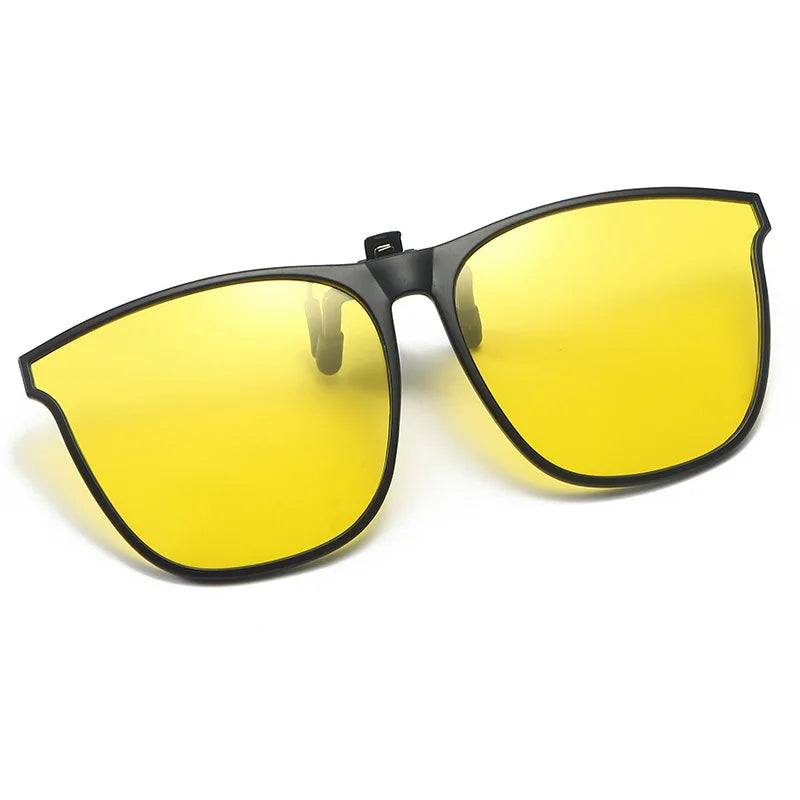 Lunettes de soleil polarisées à clip – UV400, anti-reflet, forme carrée vintage, pour la voiture et la conduite