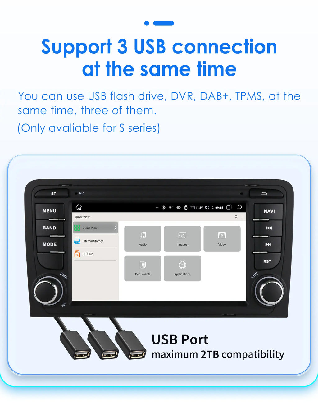 Hizpo Audi A3 — Android Auto, CarPlay, GPS