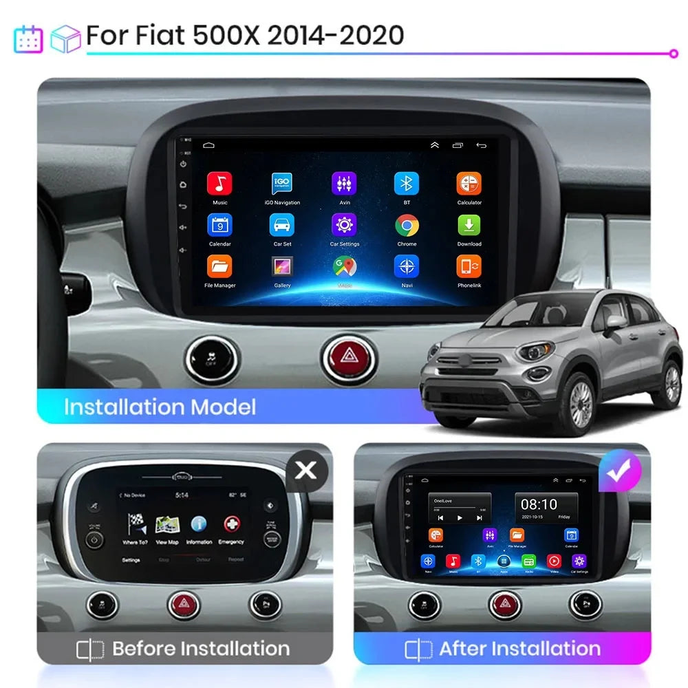 Fiat 500X Android 15 — 2K QLED, AI Voice