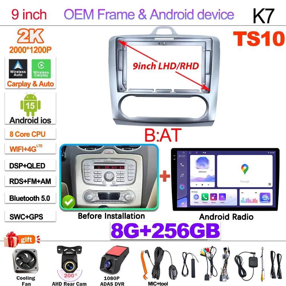 Ford Focus Android 15 — Wireless CarPlay, WiFi