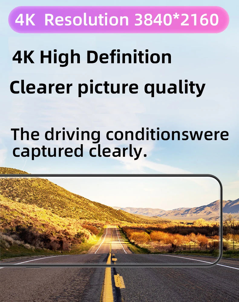 12" 4K Dash Cam — 360°, ADAS, Parking Mode