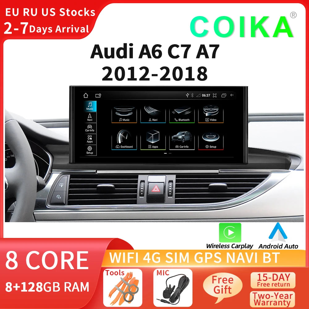 Audi A6/A7 Android 14 — 12.3", CarPlay, GPS
