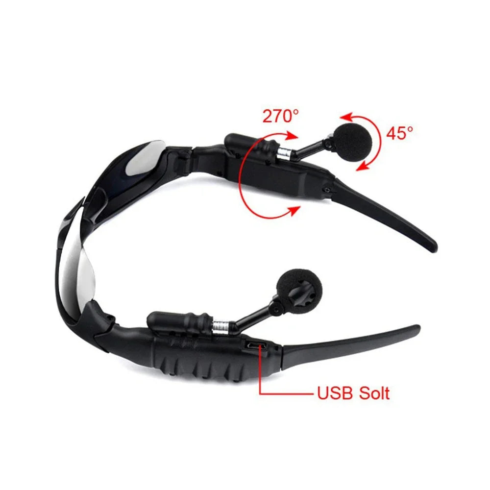 Bluetooth 5.3 Reitbrille — kabelloser Stereoklang, Sportfahren, Radfahrsonnenbrille