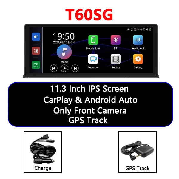 11.3" 4K Dashcam — CarPlay, Voice Control